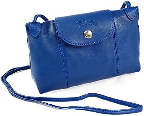Amazon Long Champ ロンシャン ミニショルダーバッグ ポシェット Le Pliage Cuir ル プリアージュ キュイール レザー Blue ブルー 1061 737 127 Longchamp ロンシャン ショルダーバッグ