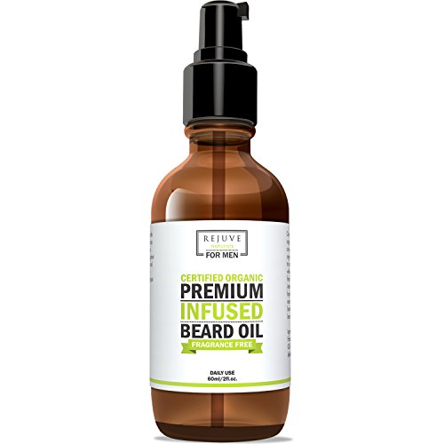 Certified Organic Beard Oil with Argan, Jojoba & Fractionated Coconut Oil by RejuveNaturals, 2