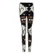 Perman Womens' Printed Stretchy Pants Skinny Leggings Pants (L, Black)