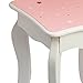 Teamson Kids - Fashion Star Prints Gisele Vanity Table & Stool Set - Pink/White/Gold