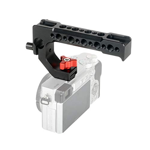Poyinco Camera Top Handle Grip Cold Shoe Hot Shoe with Anti-Off Designed Adapter+15mm Rod Clamp - Thumbnail 3