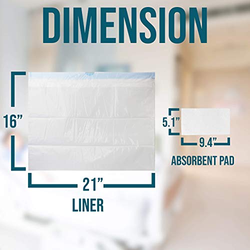 JJ CARE Commode Liner with Absorbent Pad, Portable Toilet Bags, Bedside