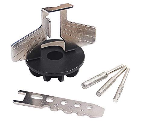 Chiloskit Saw Sharpening Kit Rotary Power Drill Hand Sharpener Set Lawn Mower & Garden Tool Attachment fit Dremel - Thumbnail 3