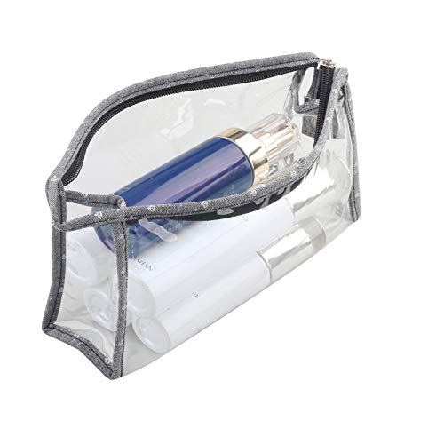 3 Pieces Small Makeup Bags for Purse, Travel Clear Cosmetic Bag, Small Pouches Toiletry Bag (Grey) 4 3 Pieces Small Makeup Bags for Purse, Travel Clear Cosmetic Bag, Small Pouches Toiletry Bag (Grey)