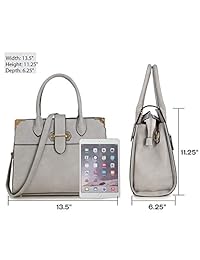 Dasein - Bolso de mano para mujer, con cinturón, acentuado, asa superior, bolsos, maletín de trabajo con correa larga