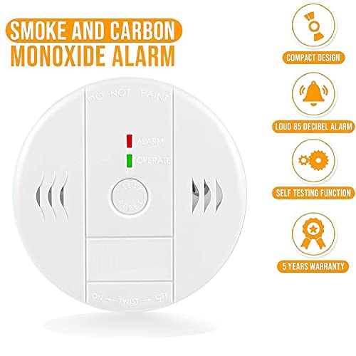 Combination Smoke and Carbon Monoxide Detector Alarm, 2Pack GLBSUNION
