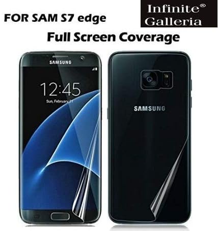 Infinite Galleria ® Front & Back Edge to Edge Full Body Coverage Screen Guard Screen Protector Buff Guard for Samsung Galaxy S7 Edge (Transparent)