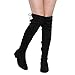 BETANI FD00 Women's Block Heel Drawstring Stretchy Over The Knee Boots