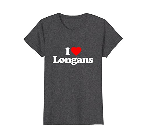 Womens Longans Love Heart Funny T-Shirt Large Dark Heather