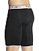 Champion Men's Tech Performance Long Leg Boxer Brief, Black, Large