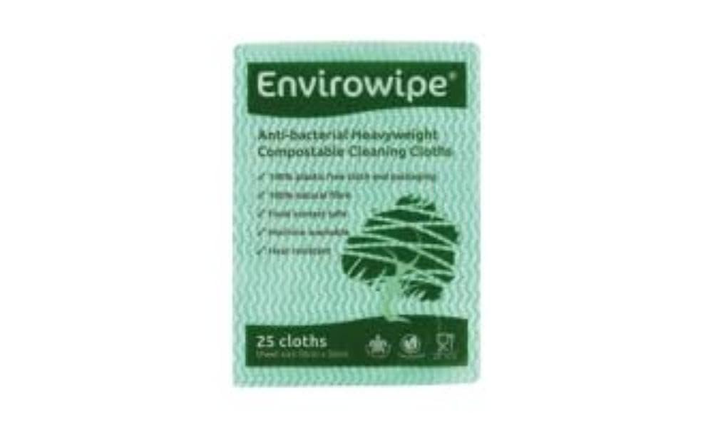 Envirowipe Antibacterial Cleaning Cloths 500x360mm Green (Pack of 25) EWF25G