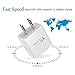 Yuwiss Dual USB Travel Wall Charger Adapter Quick Charging Block Plug for iPhone 5 6 6s 7 Plus, Samsung Galaxy/ Edge, Nexus, HTC, LG, Kindle Fire (1 pack)