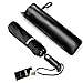 tinams Windproof Umbrella, Black Automatic Folding 10 Ribs Umbrella with Teflon Coating,Free Leather Cover (Black)