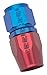 RUSSELL/EDEL 610030 Red/Blue Anodized Aluminum-8AN Straight Hose End, Blue, Red