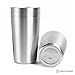 Pratico Kitchen Smooth Edge Stainless Steel Cups, 14.5 oz, 4 Pack