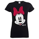 Disney Women's Minnie Mouse Distressed Face T-Shirt