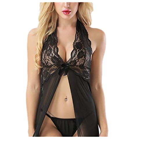 POQOQ Underwear Pajamas Women Sexy Plus Size Solid Mini Perspective Mesh Sexy