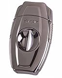 VX2 V Cut Metal Cigar Cutter in an Attractive Gift Box Gunmetal