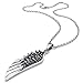 KONOV Mens Angel Wing Stainless Steel Pendant Necklace, Black Silver, 24