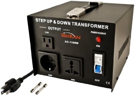 Simran AC-1500 Step Up/Down Voltage Converter Transformer 110V/220V - 1500 Watts by VCT Electronics