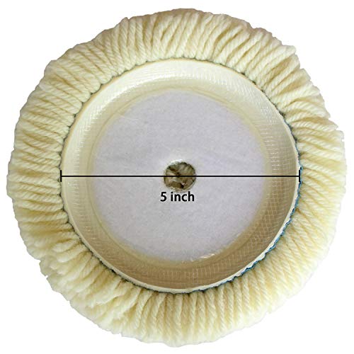 Shineyoo Wool Buffing Pad Kit 5" 3PCS 100 Natural Wool Car Auto Hook