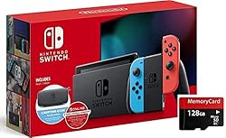 Nintendo Switch with Neon Blue & Red Joy-Con