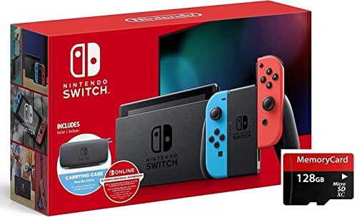 Nintendo Switch with Neon Blue & Red Joy-Con