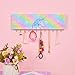 Beinou Wood Jewelry Organizer Wall Mount Rainbow Unicorn Jewelry Holder with 12 pcs Rotatable Hooks Girls Jewelry Storage Hanger for Earrings Necklaces Bracelets