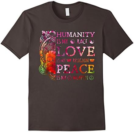 Men's Humanity Is My Race Love Is My Religion T-shirt XL Asphalt
