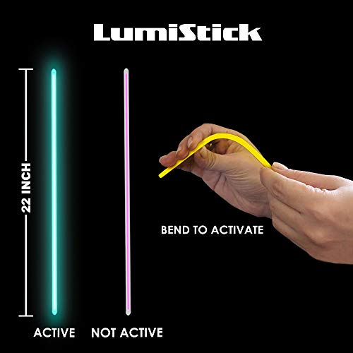 Lumistick 20 Inch Glowstick Necklace with Connectors | Kid Safe & Non-Toxic Neckwear | Great for Parties, Weddings, Halloween & Christmas with Glows up to 12 Hours (Assorted, 200 Glow Sticks)