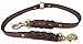 Soft Touch Collars - Leather Braided Coupler Dog Leash for Two Dogs, Brown - Walk 2 Dogs with only 1 Lead - 18 Inches Long x 3/4 inch Wide