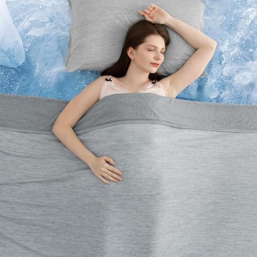 Elegear Revolutionary Cooling Blanket King Absorbs Heat to Keep Body Cool for Night Sweats, Arc-Chill3.0 Cool Fiber Q-Max>0.5 for Hot Sleepers, Lightweight Summer Cold Blankets for Sleeping 108" x 90"