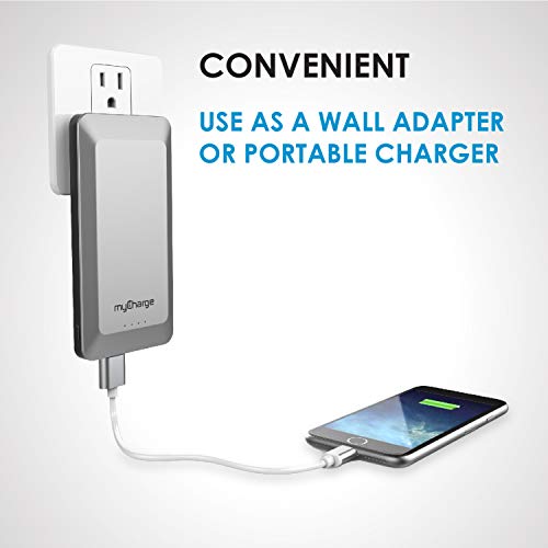 myCharge Portable Charger with Wall Plug Home & Go Power Bank 4000mAh