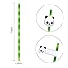 Tomnk 150pcs Paper Straws Bamboo Print, Biodegradable Drinking Straws with 66pcs Panda Stickers for Juices, Party Supplies Decorations