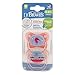 Dr. Brown's PreVent Orthodontic Baby Pacifier, Suction Free Air Channel, Contoured Butterfly Shield is Gentle on Face, Made in USA, Stage 1, 0-6m, 2-Pack, Pink