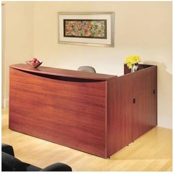 Hyperwork Reception Desk Suite Pedestal: Left, Finish: Windsor Cherry, Pull: Chrome
