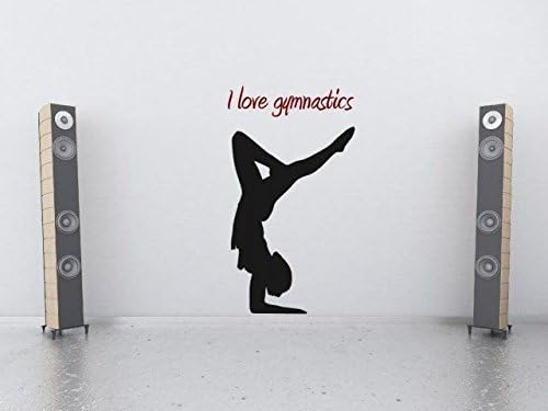 I love gymnastics Sport Creative Art High Quality PVC Quote Wall Stickers For Home D¨¦cor Murals For Living room Bedroom Decals For House Decoration Accessories