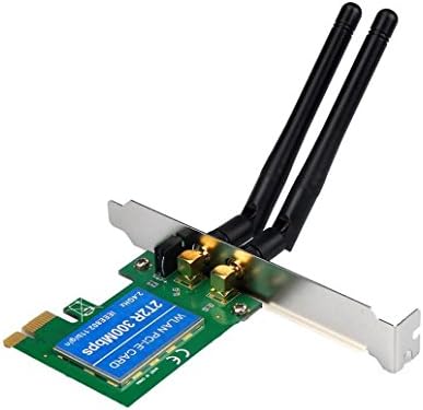 MOKAO PCI-e Express Wireless Wifi 300M Network LAN Card Adapter 802.11B/G/N 2 Antenna (Black)