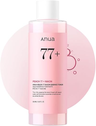 ANUA Peach 77 Niacin Essence Toner Glass Skin Niacinamide Panthenol Ceramides K