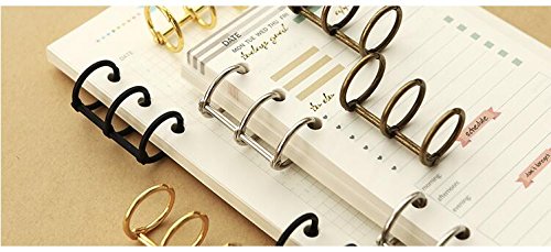 Aimeio 2Pcs DIY Planner Spiral Loose Leaf Binder Ring Stainless Steel Clip Fill Paper Notebook Folder Accessories,1.18 inch - Thumbnail 5