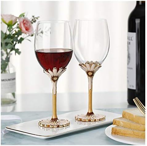 赤ワイングラス ワイングラス エクストラ大きい赤ワイングラス ステム ワイングラスチャームの2つの幅広いガラスのセットスタイリッシュなシェイプの ワイングラス高級感溢れたプレゼント 購入 Size 350ml 4