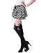 HDE Women's Cute Tattoo Print Stockings Novelty Design Sheer Tights Pantyhose (Red Bowtie Neko Cat)