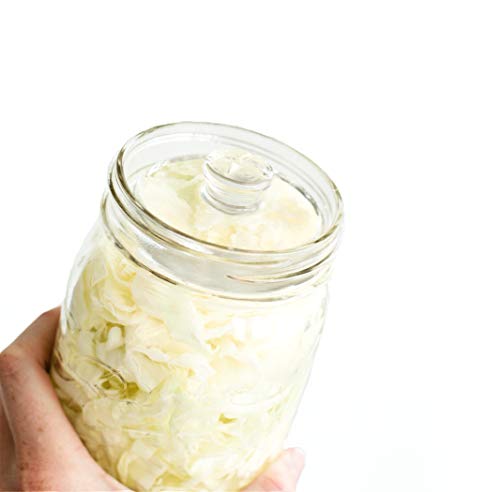 3 Premium Fermenting Weights, Heavy Hand-Crafted Glass Fermentation Weights with Easy Handle for Wide Mouth Mason Jar Fermenting Sauerkraut, Pickles, Kimchi and More Home Fermented Foods - Thumbnail 3