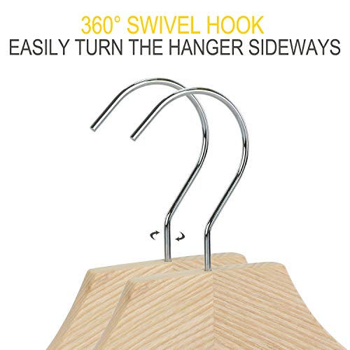 TOPIA HANGER Unfinished Natural Wooden Shirt Hangers, American Ash Wood