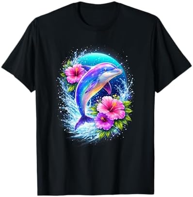 Amazon.com: Rainbow Dolphin Tropical Ocean Dolphins T-Shirt
