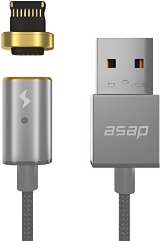 ASAP X-Connect Cable set Lightning (Apple) Cross Device Compatible Magnetic Data Transfer Fast Charge 3.94ft Cable for iPhone/iPad (Silver)
