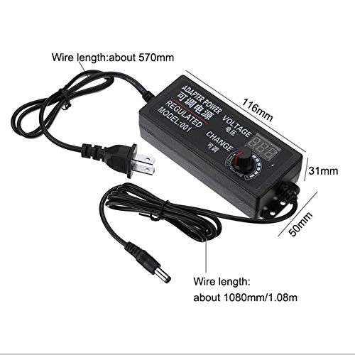 Adjustable AC/DC Switching Power adapter Converter Supply 3-20V 2A 48W ...