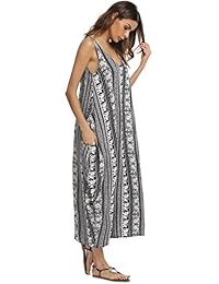 Zeagoo - Vestido largo con espalda cruzada sin mangas para mujer