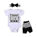 Vovotrade 3PCS Outfit Set Newborn Infant Baby Girl Clothes Romper+Leg Warmers+Bow Headband (3M, White)