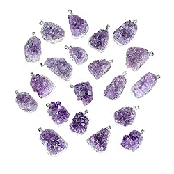 Jovivi Natural Amethyst Cluster Crystal Necklace